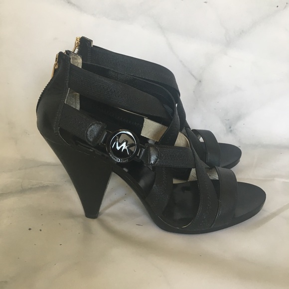 michael kors black sandal heels